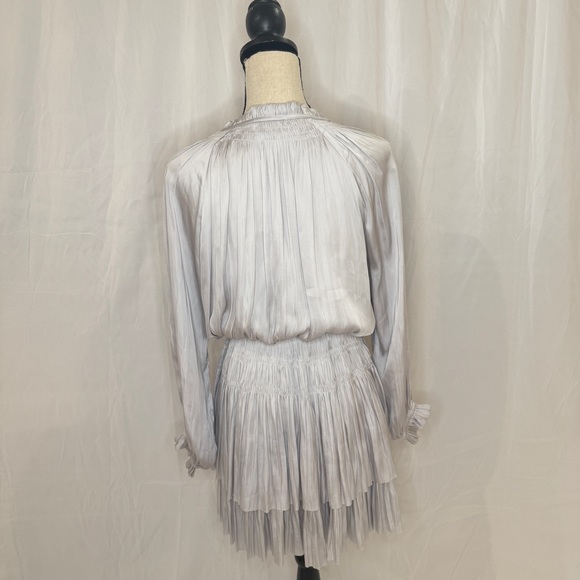 RESET BY JANE Jamie Silky Mini Dress in Silver - Picture 6 of 7